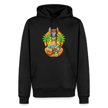 Funny Llama Summer Beach Sunglasses Hawaiian - Men’s Premium Organic Hoodie - black - Front - Nico (187cm)