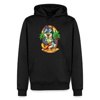 Lustige Pinguin Sommer Strand Sonnenbrille Hawaiianisch - Männer Premium Bio Hoodie - Schwarz - Vorne - Nico (187cm)
