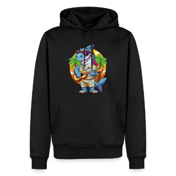 Lustige Hai Sommer Strand Sonnenbrille Hawaiianisch - Männer Premium Bio Hoodie - Schwarz - Vorne - Nico (187cm)