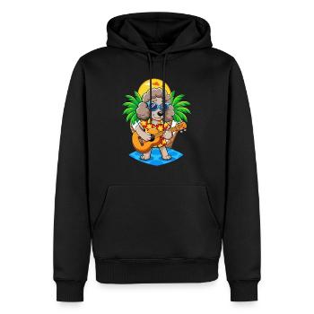 Lustige Pudel Hund Sommer Strand Sonnenbrille Hawaiianisch - Männer Premium Bio Hoodie - Schwarz - Vorne - Nico (187cm)