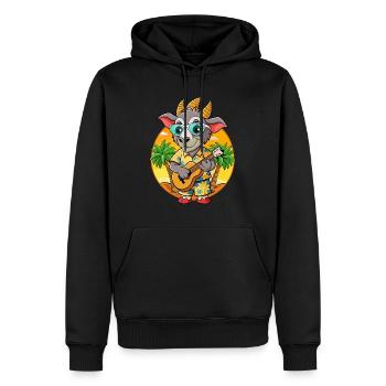 Lustige Ziege Sommer Strand Sonnenbrille Hawaiianisch - Männer Premium Bio Hoodie - Schwarz - Vorne - Nico (187cm)
