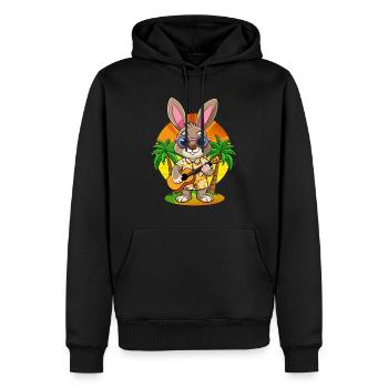 Lunettes de soleil de plage d’été de lapin drôle hawaïenne - Sweat à capuche Premium bio Homme - noir - Devant - Nico (187cm)
