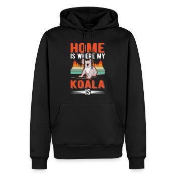 Zuhause ist wo mein Koala ist - Männer Premium Bio Hoodie - Schwarz - Vorne - Nico (187cm)