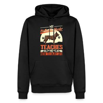 Hollandse Herder Hollandse Herderdshond - Männer Premium Bio Hoodie - Schwarz - Vorne - Nico (187cm)