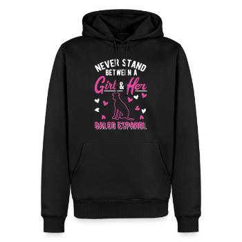 Galgo Español Fille Lévrier Espagnol Galgo - Sweat à capuche Premium bio Homme - noir - Devant - Nico (187cm)