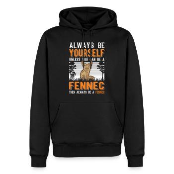 Always be yourses Fennec Wüstenfuchs Fennek - Männer Premium Bio Hoodie - Schwarz - Vorne - Nico (187cm)