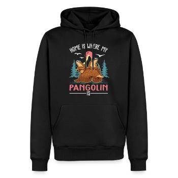 Zuhause ist wo mein Pangolin ist - Männer Premium Bio Hoodie - Schwarz - Vorne - Nico (187cm)