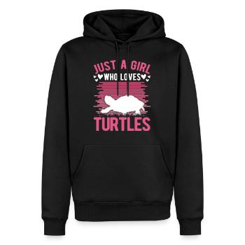 Fille Tortues Amour Déclaration Cadeau - Sweat à capuche Premium bio Homme - noir - Devant - Nico (187cm)
