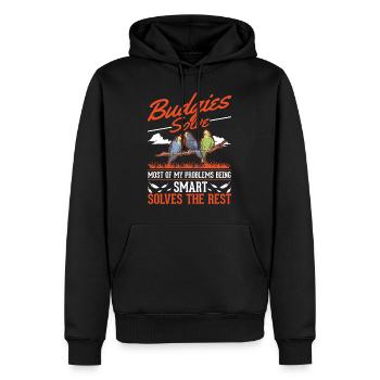 Wellensittich Geschenk Welli Sittich - Männer Premium Bio Hoodie - Schwarz - Vorne - Nico (187cm)