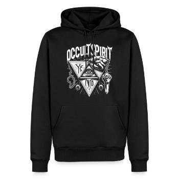 OS logo Pendule 3 - Sweat à capuche Premium bio Homme - noir - Devant - Nico (187cm)