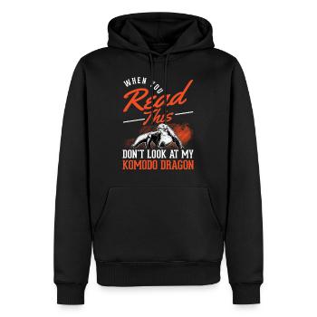 Komodowaran Waran Komododrache - Männer Premium Bio Hoodie - Schwarz - Vorne - Nico (187cm)