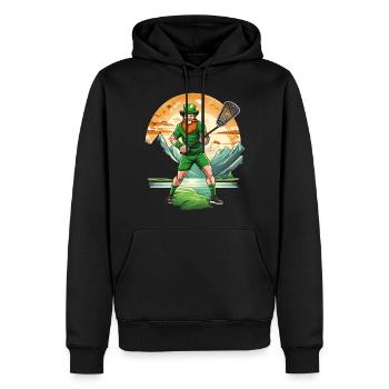 St. Patrick's Day Kleeblatt Lacrosse - Männer Premium Bio Hoodie - Schwarz - Vorne - Nico (187cm)