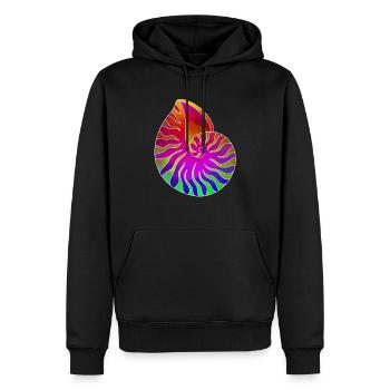Muschel lila grün rot blau - Männer Premium Bio Hoodie - Schwarz - Vorne - Nico (187cm)
