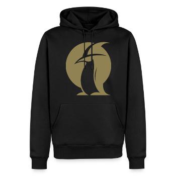Pingouin Chapeau de Sorcière Silhouette Créatures Magiques - Sweat à capuche Premium bio Homme - noir - Devant - Nico (187cm)