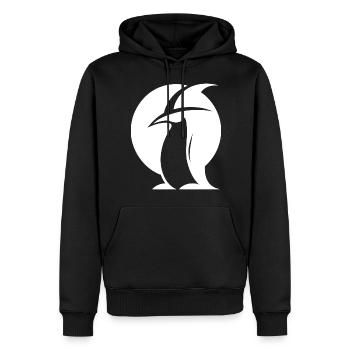 Pingouin Chapeau de Sorcière Silhouette Créatures Magiques - Sweat à capuche Premium bio Homme - noir - Devant - Nico (187cm)