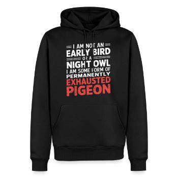 Not Early Bird or Night Owl Just Always Exhausted2 - Männer Premium Bio Hoodie - Schwarz - Vorne - Nico (187cm)