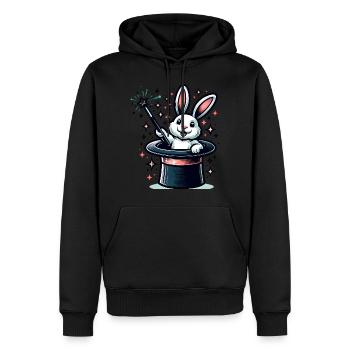 Zauberhafter Hase Im Hut Mit Magischem Stern - Männer Premium Bio Hoodie - Schwarz - Vorne - Nico (187cm)