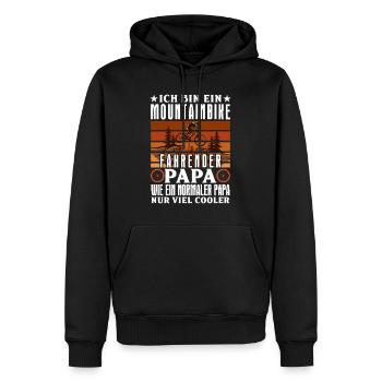 Vater BIN EIN MOUNTAINBIKE FAHRENDER PAPA Lustiges - Männer Premium Bio Hoodie - Schwarz - Vorne - Nico (187cm)