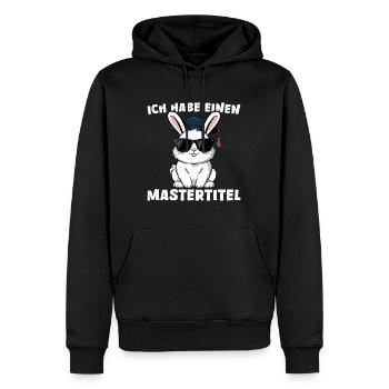 Mastertitel Cooler Hase - Abschluss Masterprüfung - Männer Premium Bio Hoodie - Schwarz - Vorne - Nico (187cm)