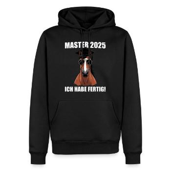 Master Abschluss 2025 Studium bestanden - Männer Premium Bio Hoodie - Schwarz - Vorne - Nico (187cm)