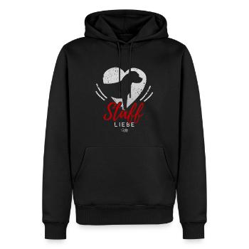 American Staffordshire Liebe mit Herz - Männer Premium Bio Hoodie - Schwarz - Vorne - Nico (187cm)