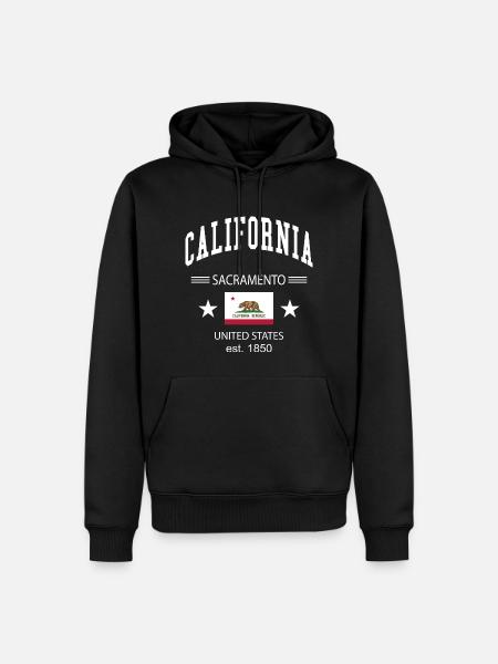 California - Men’s Premium Organic Hoodie - black