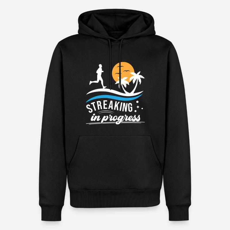 Streaking in Progress - Streak Runner - Männer Premium Bio Hoodie - Schwarz
