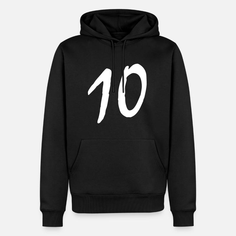 10 - Männer Premium Bio Hoodie - Schwarz