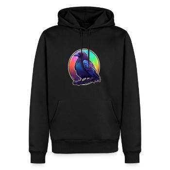 Le Corbeau Sacré - Sweat à capuche Premium bio Homme - noir - Devant - Nico (187cm)