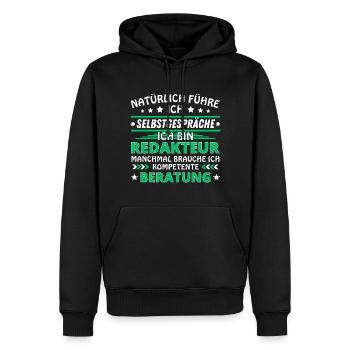 Je me parle à soi-même - Édition de l’éditeur - Sweat à capuche Premium bio Homme - noir - Devant - Nico (187cm)
