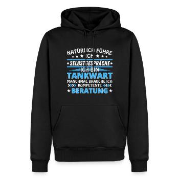 I Talk to Myself - Petrol Station Attendant Edition - Men’s Premium Organic Hoodie - black - Front - Nico (187cm)