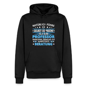 Je me parle à moi-même - Édition Professeur - Sweat à capuche Premium bio Homme - noir - Devant - Nico (187cm)