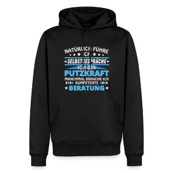 Je me parle à toi-même - Édition plus propre - Sweat à capuche Premium bio Homme - noir - Devant - Nico (187cm)