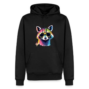 Œuvre d’art du raton laveur Pop Art Ratons laveurs - Sweat à capuche Premium bio Homme - noir - Devant - Nico (187cm)