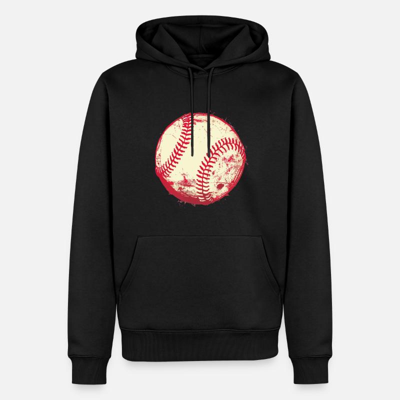 Baseball - Männer Premium Bio Hoodie - Schwarz