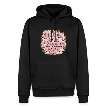 I'm Here For The Chocolate Eggs Lustig Ostern Eier - Männer Premium Bio Hoodie - Schwarz - Vorne - Nico (187cm)