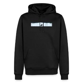 Große Welle - Männer Premium Bio Hoodie - Schwarz - Vorne - Nico (187cm)