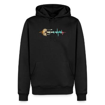 Bassist battement du cœur guitare basse guitare basse - Sweat à capuche Premium bio Homme - noir - Devant - Nico (187cm)