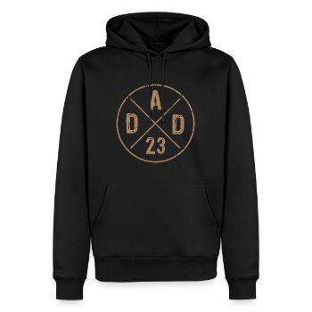 Dad 23 Vater Baby Papa 2023 - Männer Premium Bio Hoodie - Schwarz - Vorne - Nico (187cm)