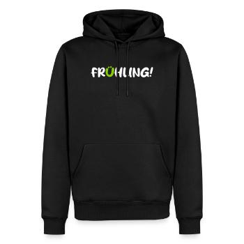 Frühling Saison Camping coole Quotes Comic Gesicht - Männer Premium Bio Hoodie - Schwarz - Vorne - Nico (187cm)