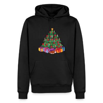 Weihnachtsbaum Frohe Weihnacht Geschenk Tannenbaum - Männer Premium Bio Hoodie - Schwarz - Vorne - Nico (187cm)