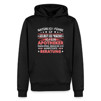Ich führe Selbstgespräche - Apotheker Edition - Männer Premium Bio Hoodie - Schwarz - Vorne - Nico (187cm)