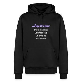 Logo signe astrologique "Sagittaire" - Sweat à capuche Premium bio Homme - noir - Devant - Nico (187cm)
