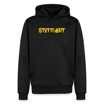 Stuttgart - Baden-Württemberg - Neckar Killesberg - Männer Premium Bio Hoodie - Schwarz - Vorne - Nico (187cm)