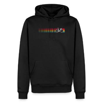 Vibrant Rainbow Bicycle Pattern - Men’s Premium Organic Hoodie - black - Front - Nico (187cm)