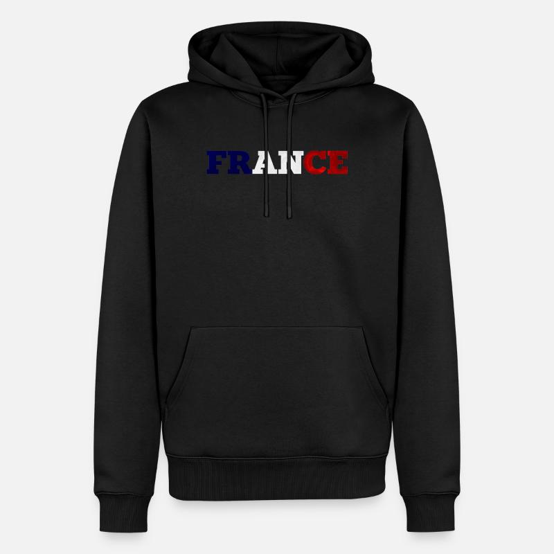 France - Sweat à capuche Premium bio Homme - noir