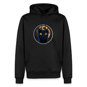 schwarze Katze Halloween - Männer Premium Bio Hoodie - Schwarz - Vorne - Nico (187cm)