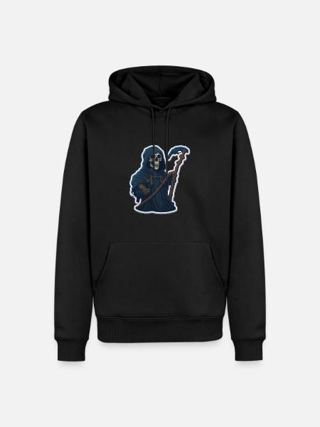 Grim Reaper Skull Halloween - Men’s Premium Organic Hoodie - black