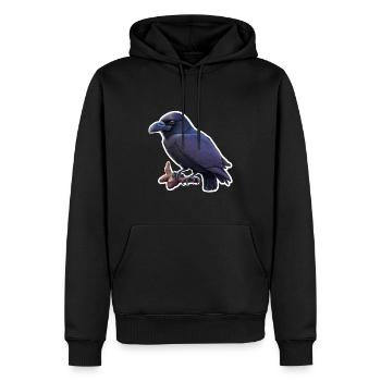 Corbeau - Sweat à capuche Premium bio Homme - noir - Devant - Nico (187cm)