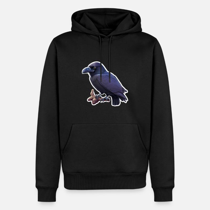 Corbeau - Sweat à capuche Premium bio Homme - noir